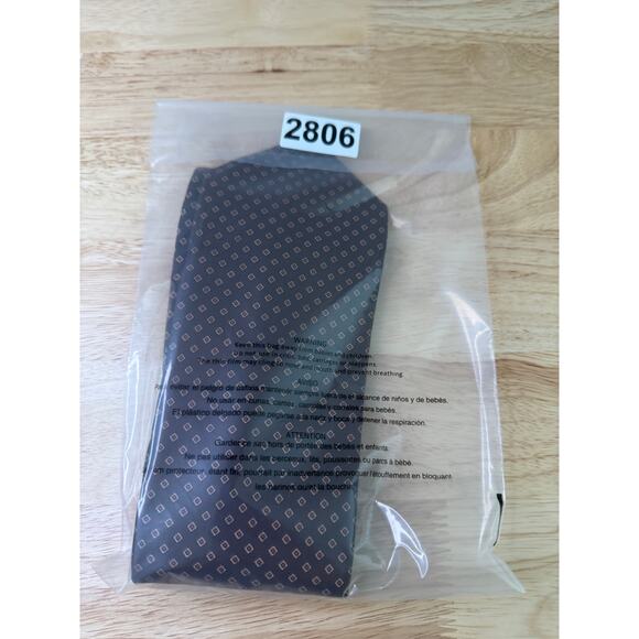 Vintage Kelly 1 Men's Neck Tie Brown Gold Geometric Squares - Picture 11 of 11